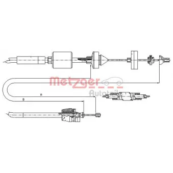 Tirette à câble, commande d'embrayage METZGER 10.2843