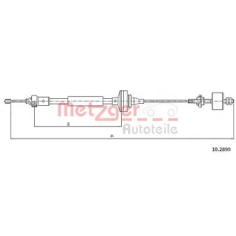Tirette à câble, commande d'embrayage METZGER 10.2890