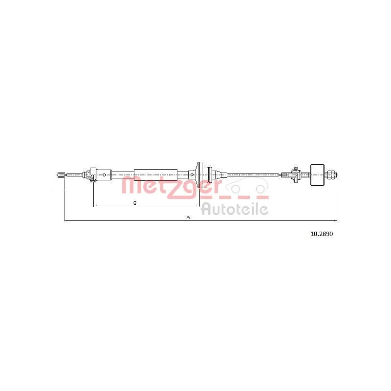 Tirette à câble, commande d'embrayage METZGER 10.2890