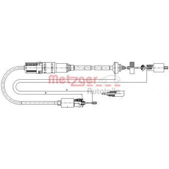 Tirette à câble, commande d'embrayage METZGER 10.2967