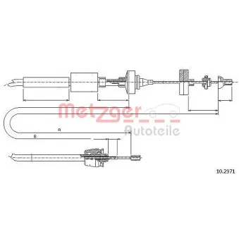 Tirette à câble, commande d'embrayage METZGER 10.2971