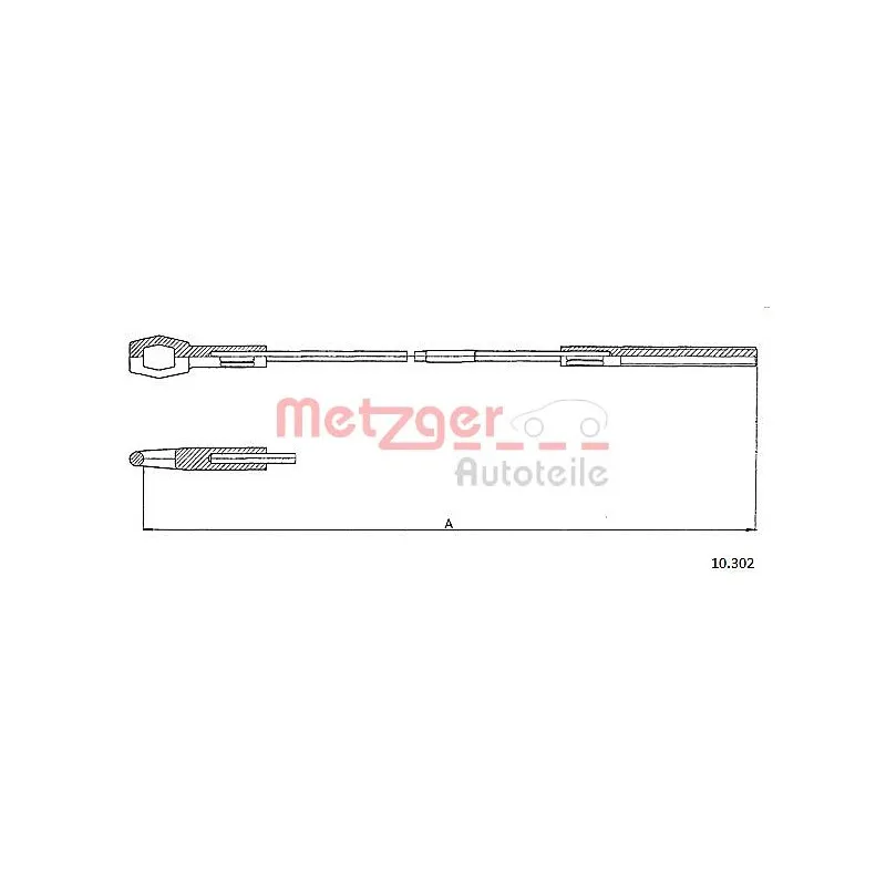 Tirette à câble, commande d'embrayage METZGER 10.302