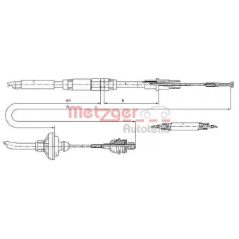 Tirette à câble, commande d'embrayage METZGER 10.3149