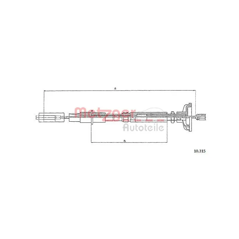 Tirette à câble, commande d'embrayage METZGER 10.315