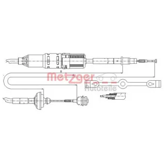 Tirette à câble, commande d'embrayage METZGER 10.3211