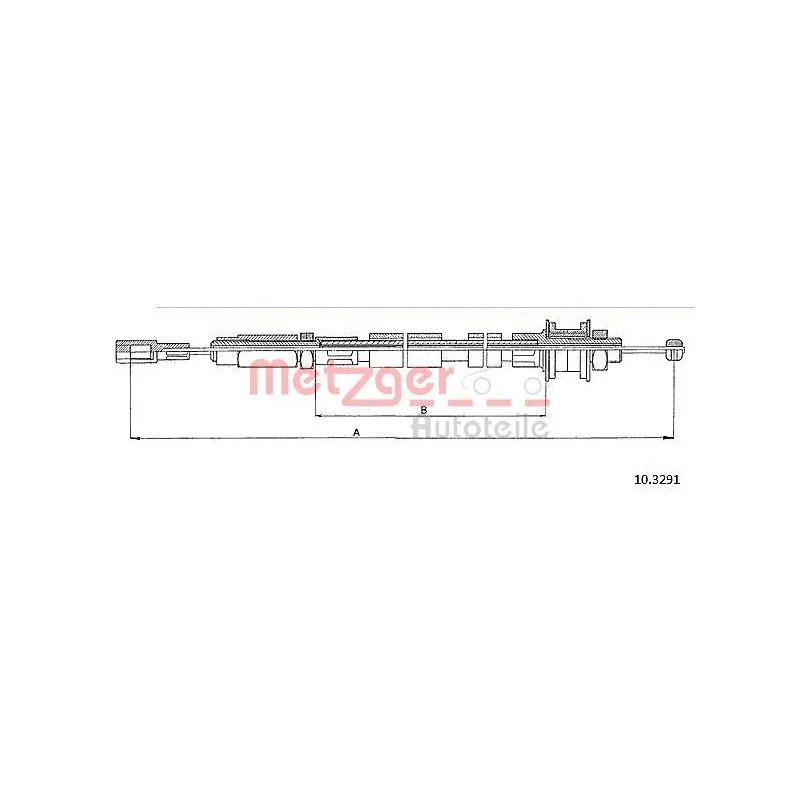 Tirette à câble, commande d'embrayage METZGER 10.3291