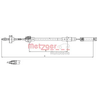 Tirette à câble, commande d'embrayage METZGER 10.338