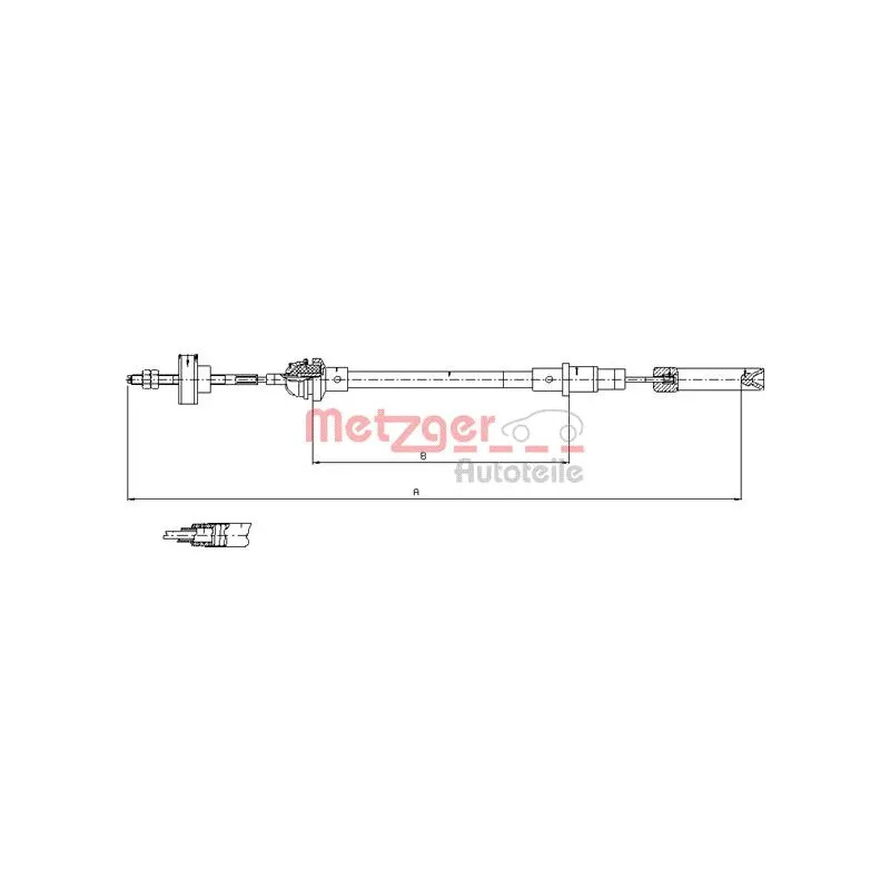 Tirette à câble, commande d'embrayage METZGER 10.338