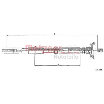 Tirette à câble, commande d'embrayage METZGER 10.339