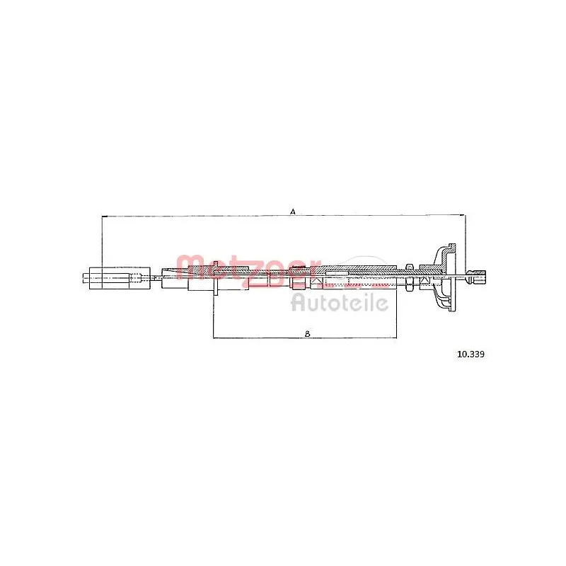 Tirette à câble, commande d'embrayage METZGER 10.339