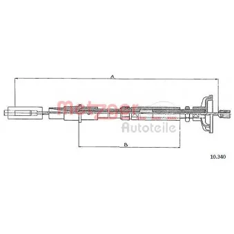 Tirette à câble, commande d'embrayage METZGER 10.340
