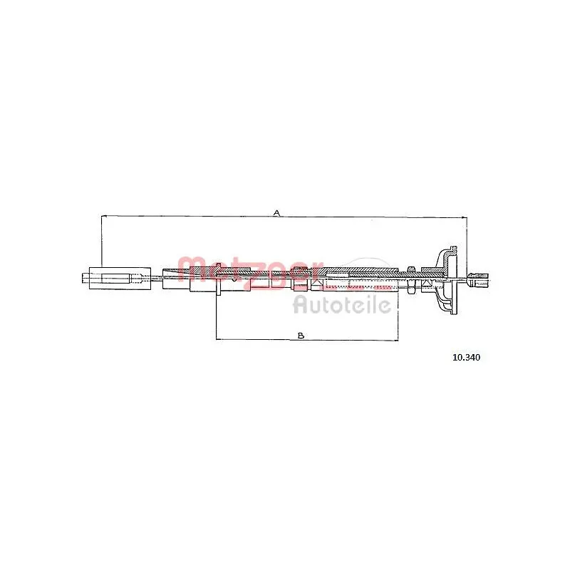 Tirette à câble, commande d'embrayage METZGER 10.340