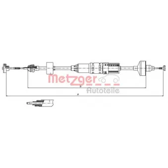 Tirette à câble, commande d'embrayage METZGER 10.3443