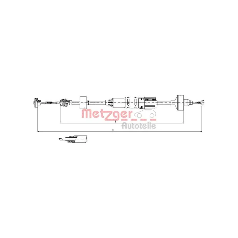 Tirette à câble, commande d'embrayage METZGER 10.3443