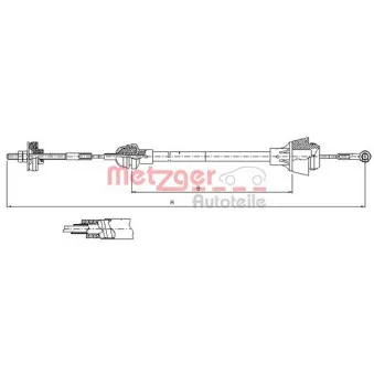 Tirette à câble, commande d'embrayage METZGER 10.3601
