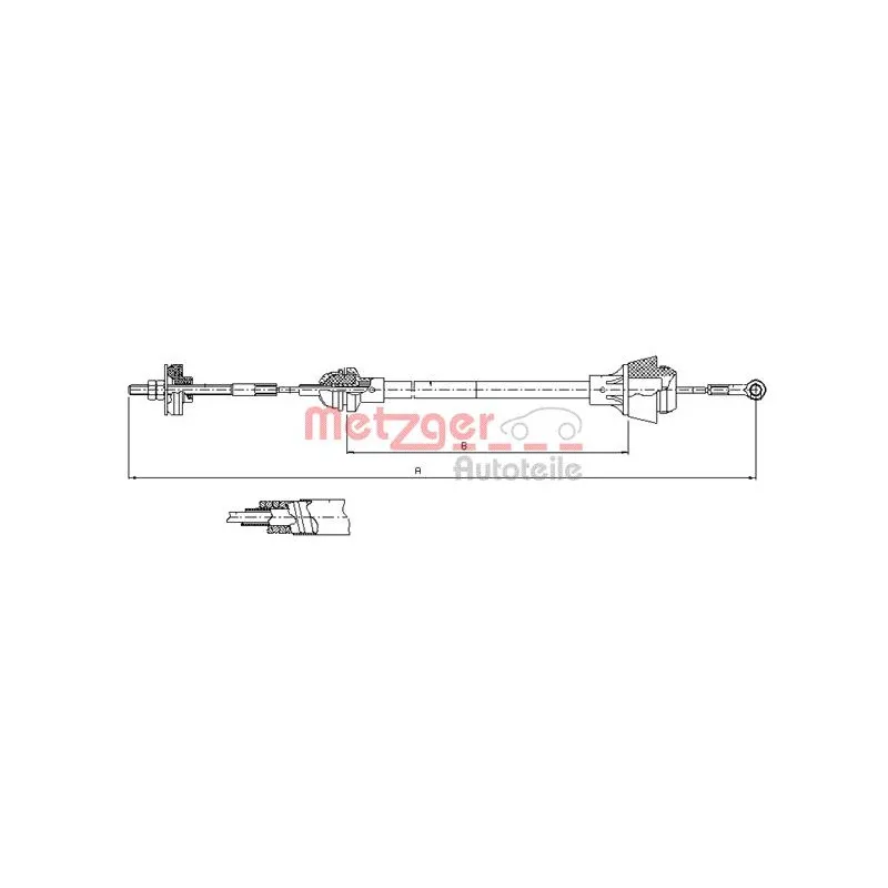 Tirette à câble, commande d'embrayage METZGER 10.3601
