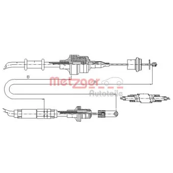 Tirette à câble, commande d'embrayage METZGER 10.3750