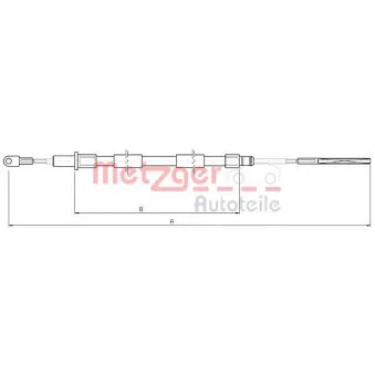 Tirette à câble, frein de stationnement METZGER 10.4155
