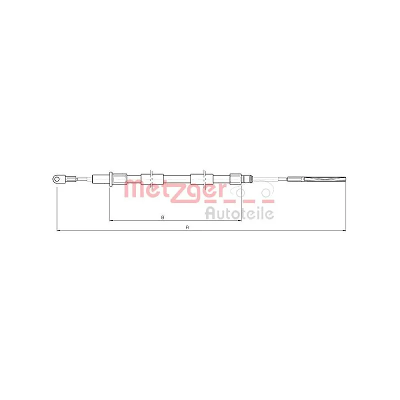 Tirette à câble, frein de stationnement METZGER 10.4155