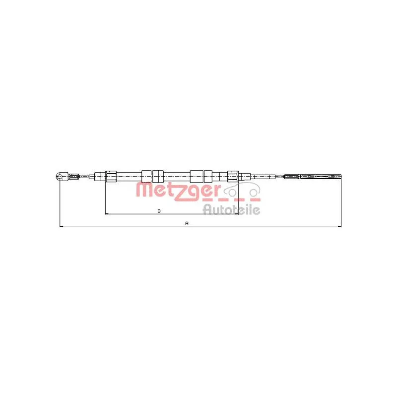 Tirette à câble, frein de stationnement METZGER 10.4156