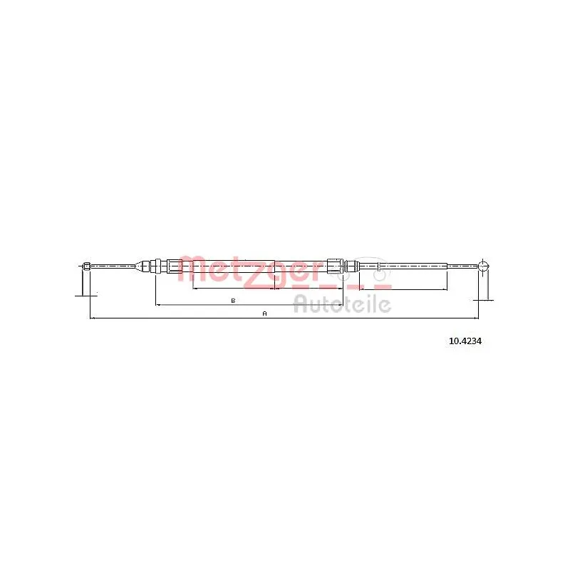 Tirette à câble, frein de stationnement METZGER 10.4234
