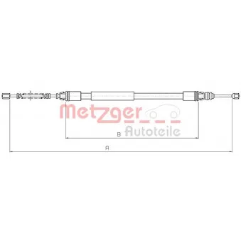 Tirette à câble, frein de stationnement METZGER 10.4712