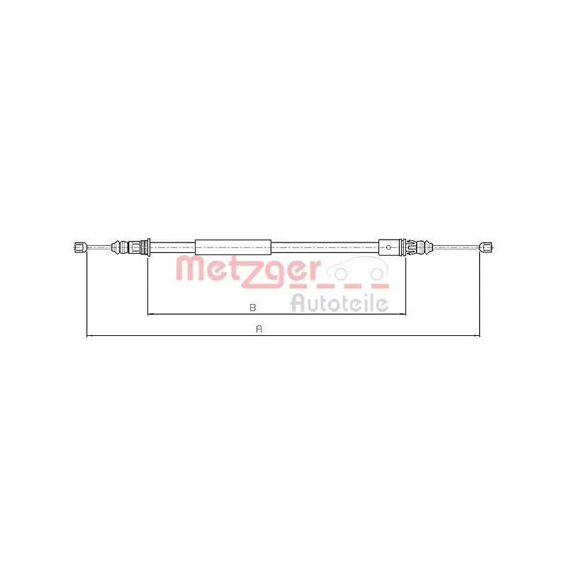 Tirette à câble, frein de stationnement METZGER 10.4713
