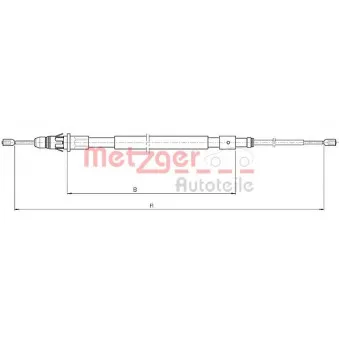 Tirette à câble, frein de stationnement METZGER 10.4717