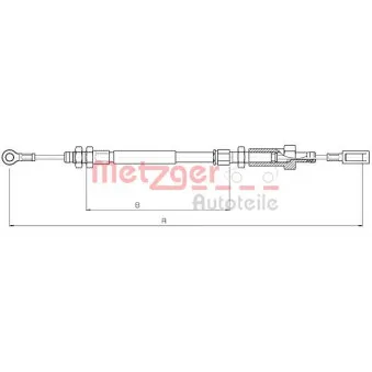Tirette à câble, frein de stationnement METZGER 10.4723