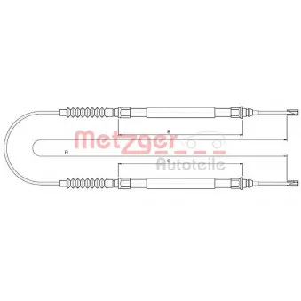 Tirette à câble, frein de stationnement METZGER 10.4724