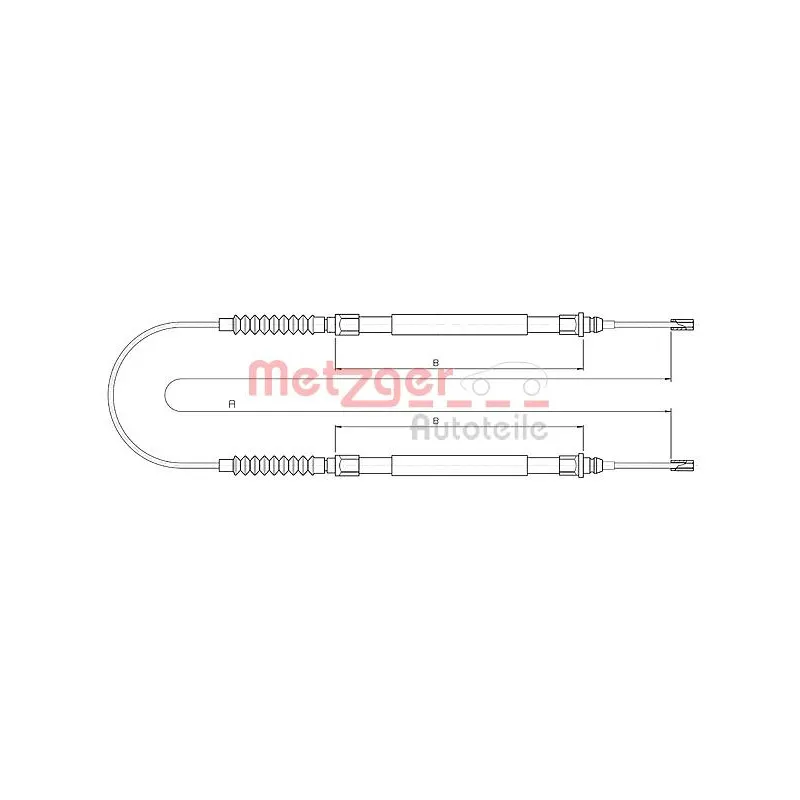 Tirette à câble, frein de stationnement METZGER 10.4724