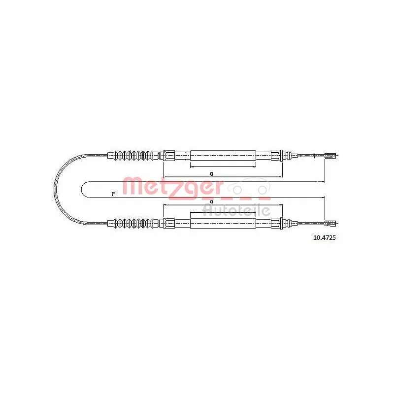 Tirette à câble, frein de stationnement METZGER 10.4725