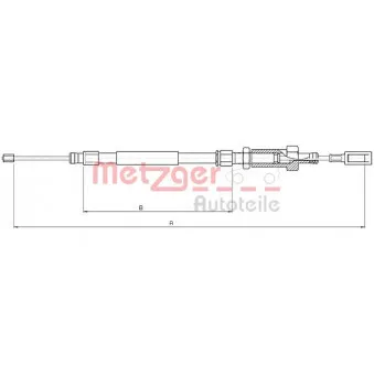 Tirette à câble, frein de stationnement METZGER 10.4726