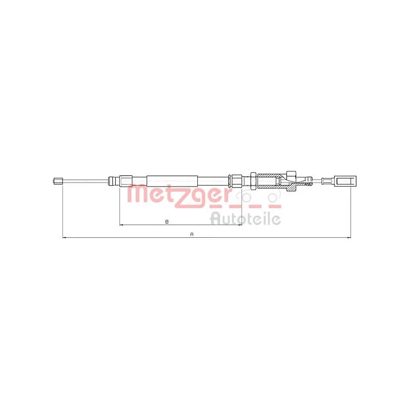 Tirette à câble, frein de stationnement METZGER 10.4726