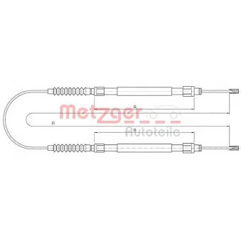 Tirette à câble, frein de stationnement METZGER 10.4731