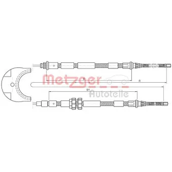 Tirette à câble, frein de stationnement METZGER 10.5354