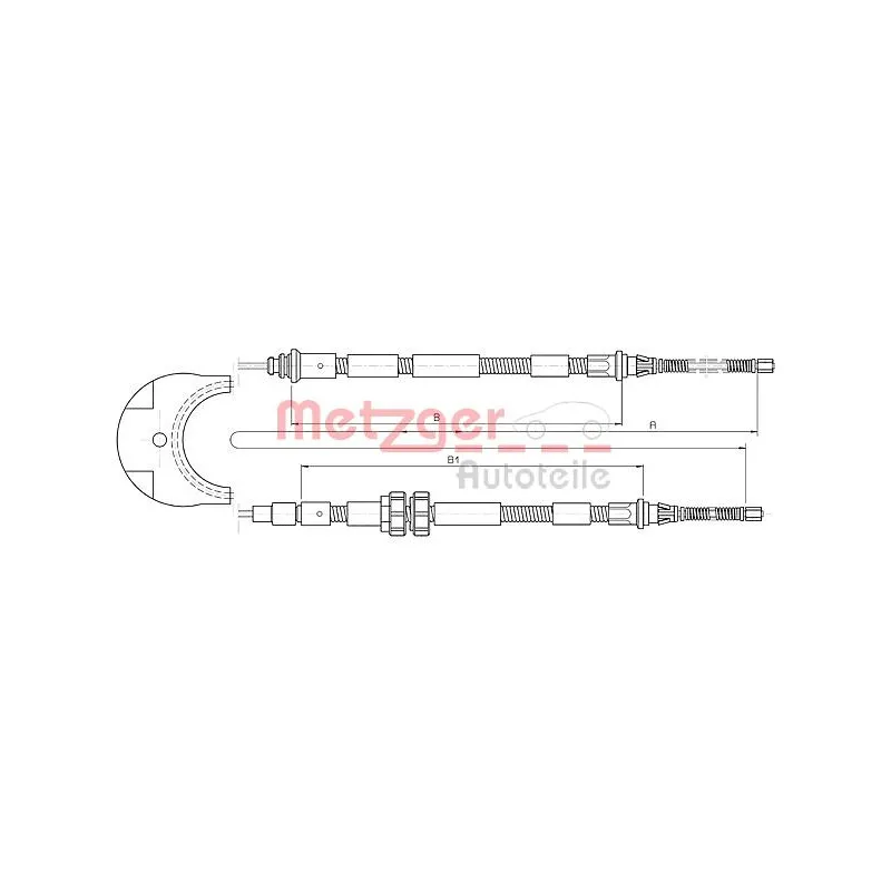 Tirette à câble, frein de stationnement METZGER 10.5354