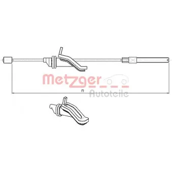 Tirette à câble, frein de stationnement METZGER 10.5369