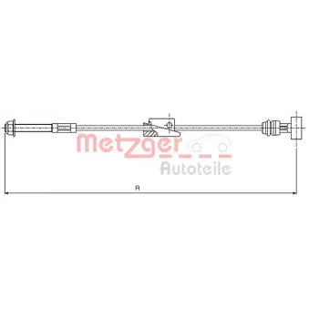 Tirette à câble, frein de stationnement METZGER 10.5415