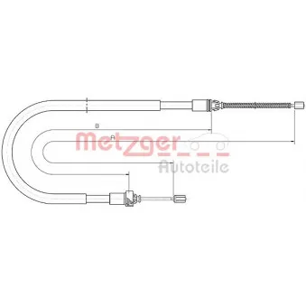 Tirette à câble, frein de stationnement METZGER 10.6033