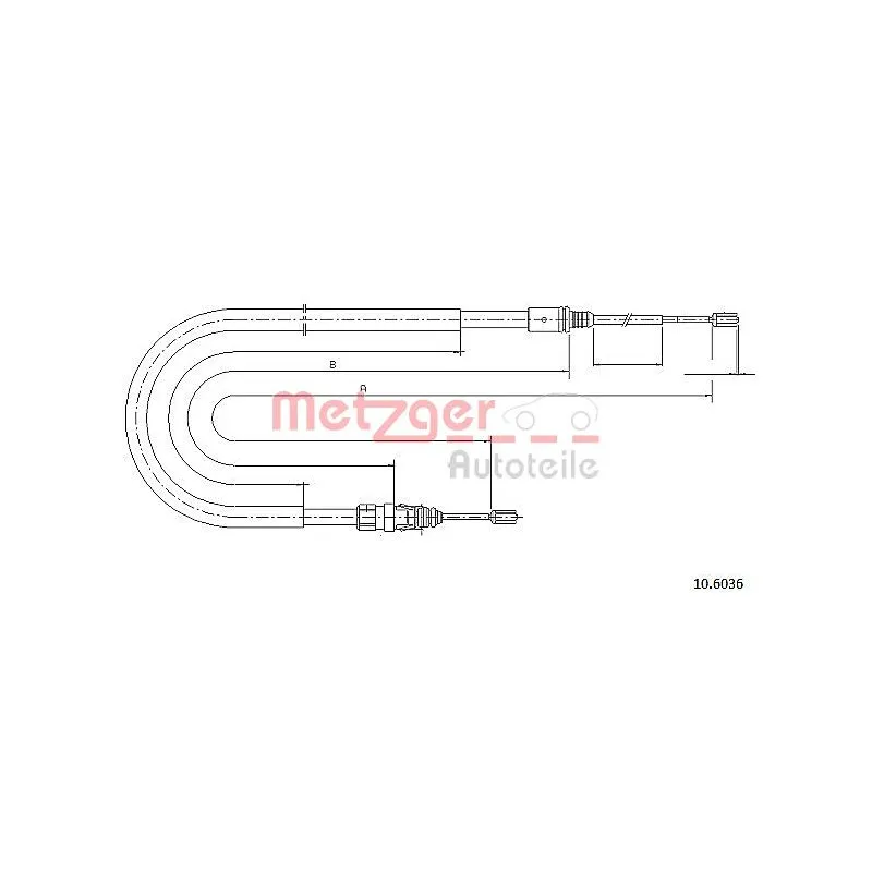 Tirette à câble, frein de stationnement METZGER 10.6036