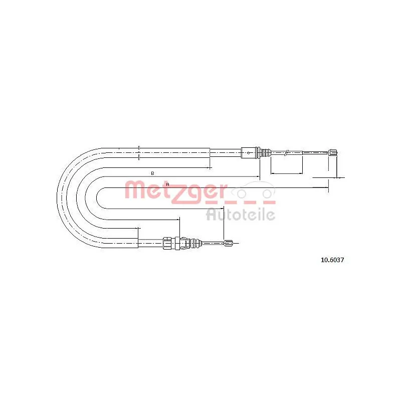 Tirette à câble, frein de stationnement METZGER 10.6037