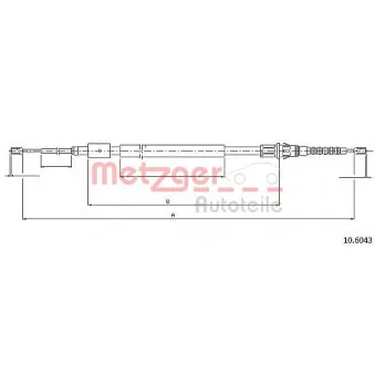 Tirette à câble, frein de stationnement METZGER 10.6043