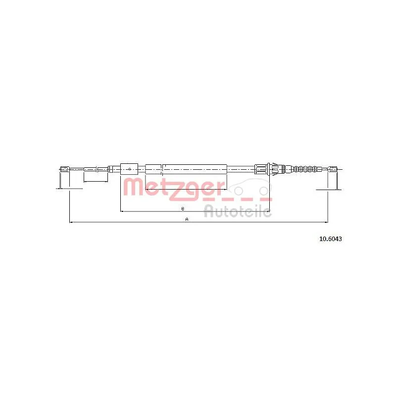 Tirette à câble, frein de stationnement METZGER 10.6043