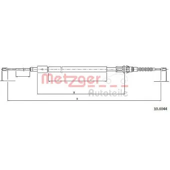 Tirette à câble, frein de stationnement METZGER 10.6044