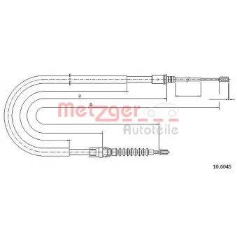 Tirette à câble, frein de stationnement METZGER 10.6045
