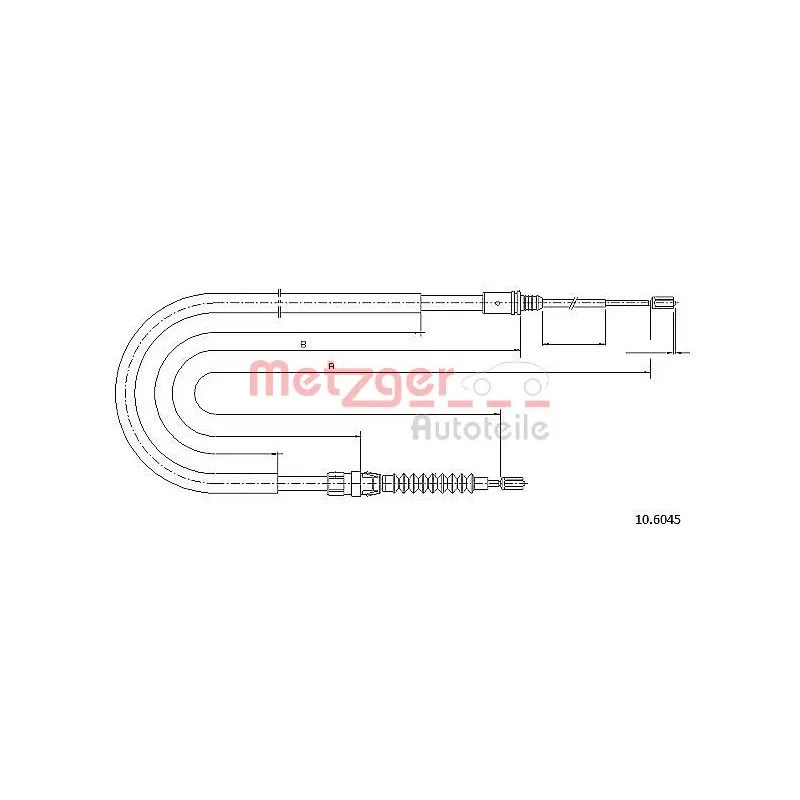 Tirette à câble, frein de stationnement METZGER 10.6045