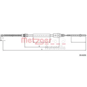 Tirette à câble, frein de stationnement arrière gauche METZGER