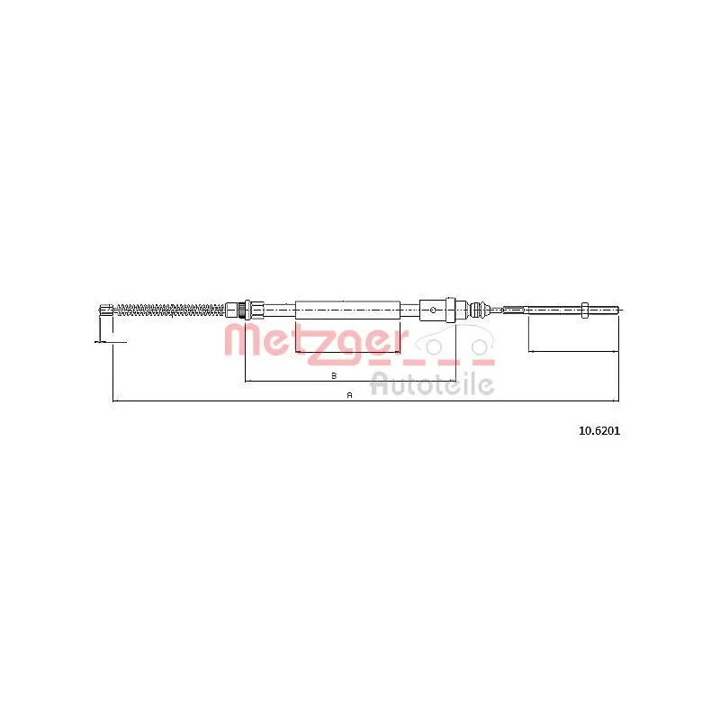 Tirette à câble, frein de stationnement arrière gauche METZGER 10.6201