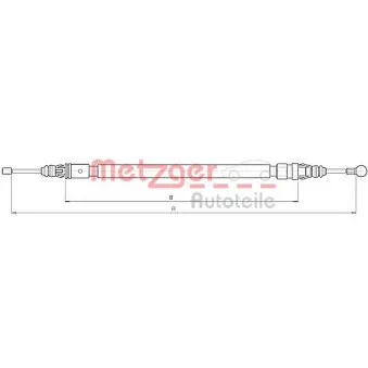 Tirette à câble, frein de stationnement METZGER 10.6235